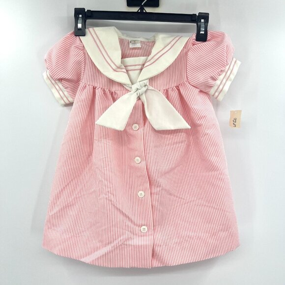 Marshall Field's Other - Vintage NWT Marshall Field's Girl's Pink Seersucker Sailor Dress Size 6